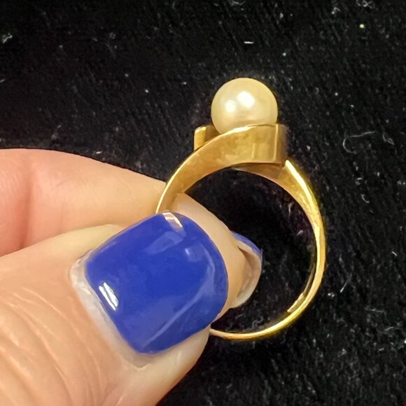 Pearl Ring 18 K Gold - Picture 5 of 7